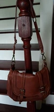 The Sak Women’s Leather shoulder Hobo Tote brown Hand bag/Belt accents