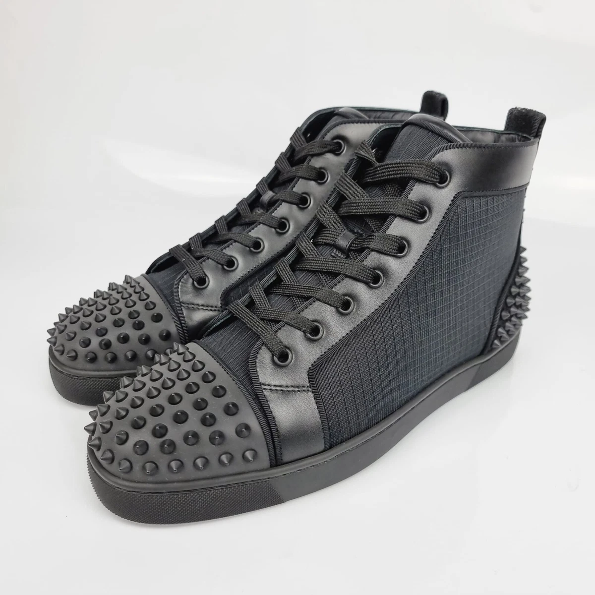 Christian Louboutin Black Lou Spikes Sneakers