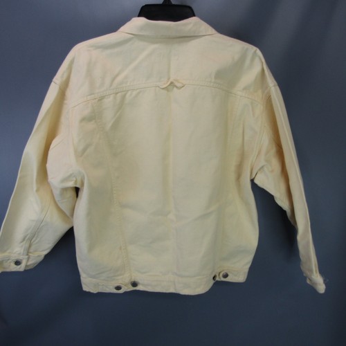 Vintage Esprit Yellow Denim Jean Jacket Women's Size M Coat 100% Cotton Medium - Picture 8 of 14