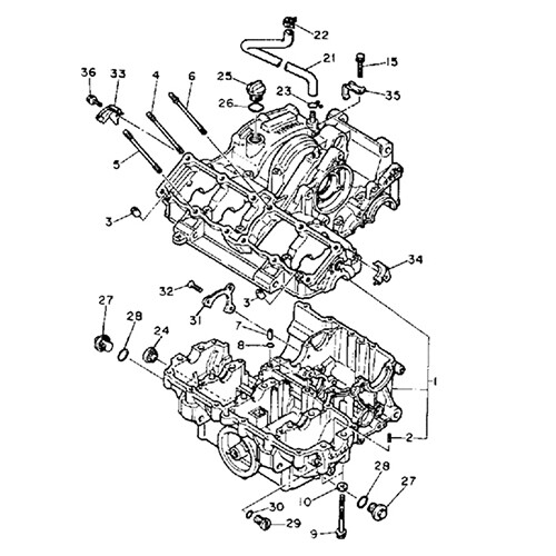 Vis Allen carter Yamaha FZ 750 anti-rouille pour bloc moteur Genesis