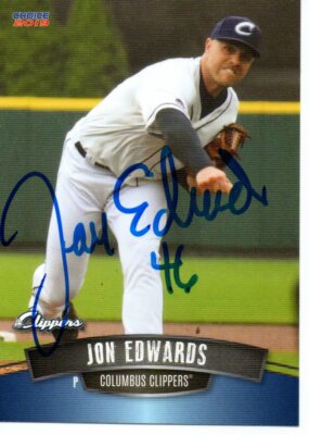 Jon Edwards 2019 Columbus Clippers Autographed Signed Card