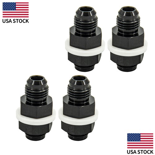 4Pcs 6AN 8AN Male Flare Fuel Cell Bulkhead Fittings With Teflon PTFE