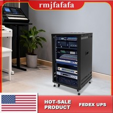 DJ Mixer Stand Rolling Network Cabinet Mixing Stand Audio Rack with 4 Wheels NEW