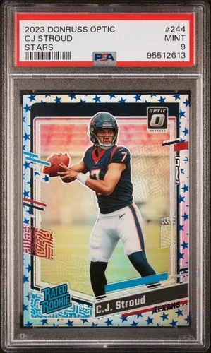2023 PANINI DONRUSS OPTIC STARS #244 CJ STROUD ROOKIE RC PSA 9