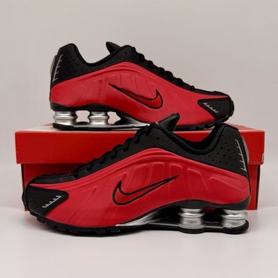Nike Shox R4 University Red Black Silver Sneakers HQ1988-600 Mens Size BRAND NEW