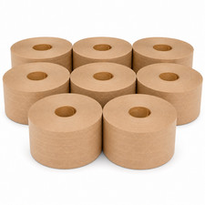 8 Pack 3" x 375' Reinforced Water Activated Kraft Tape Heavy Duty Grade 235