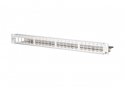 METZ CONNECT 1HE leer für 24 Port edelstahl 19'' Patchpanel , 130921-00-E