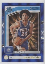 2024-25 Panini Donruss Rated Rookie Holo Blue Laser 24/49 Jared McCain #228 1b7p