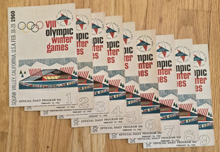 1960 Squaw Valley Olympic Day Programs Lot 0f 9 Different Programs