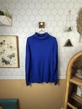 Peruvian Connection 100 Alpaca Blue Turtleneck Sweater Tunic - Size - Small