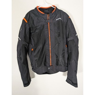 Acerbis Mens XL Ramsey My Vented 2.0 Mesh Motorcycle Jacket Black Orange Zip