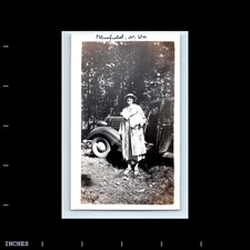 Old Vintage Photo WOMAN BY CLASSIC CAR BLUEFIELD WEST VIRGINIA