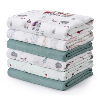 Receiving Blanket Boy Cotton Muslin Swaddle Blankets Girl Newborn Squares Bre...