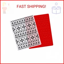 ALIBBON Merry Christmas Background Plastic Embossing Folders for Card Making, Re