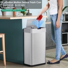 21 Gallon Trash Can, Stainless Steel Step On Kitchen Trash Can, Stainless Steel