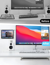 Laptop Wall Mount Holder Space-Saving under Desk Laptop Mount with Cable Slots