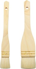 2Pcs Flat Hake Brushes, Sheep Hair Bristles, Paint Brush Set for Watercolor,