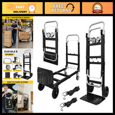 Heavy Duty 3-in-1 Aluminum Hand Truck Dolly, 600 lbs Folding Trolley with Wheels