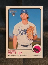 2022 Topps Heritage Bobby Witt Jr. Chrome Gold Border Refractor #520 card