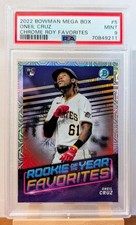 2022 Bowman Chrome Mega Box Oneil Cruz ROY Favorites RC PSA 9