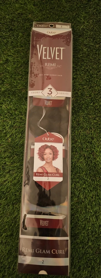 Outre Velvet Remi Glam Curl 2, 100 % cabello humano corto serie 3 piezas color DR425 NUEVO NUEVO Foto 3 de 4