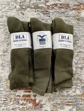 9 Pair DLA Troop Support Antimicrobial 2.5% Silver plated Nylon Socks- size 9-10