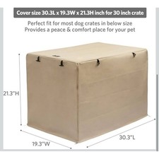 X-Zone Pet Double Door Dog Crate Cover Kennel Cover Tan 30 Inches