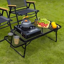 Portable Folding Camping Table BBQ Storage Kitchen Outdoor Catering Coffee UK