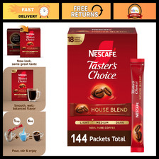 Instant Coffee Packets - Light Medium Roast House Blend, 144 Count, 8 Boxes