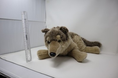 Rare HTF FAO Schwarz Timber Wolf Brown Beige Plush Stuffed Animal Hard Nose 2013