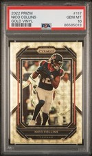 2022 Panini Prizm Nico Collins Gold Vinyl /5 PSA 10 Pop 1 Texans Card SSP
