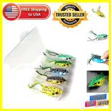 Topwater 5pcs Frog Lures with Realistic Action - Ideal for Freshwater Angling