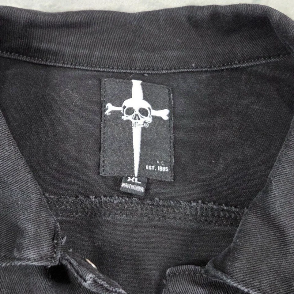 Lip Service Jacket Mens XL Black Denim Trucker Emo Punk Rock Goth Grunge - Image 3 of 4