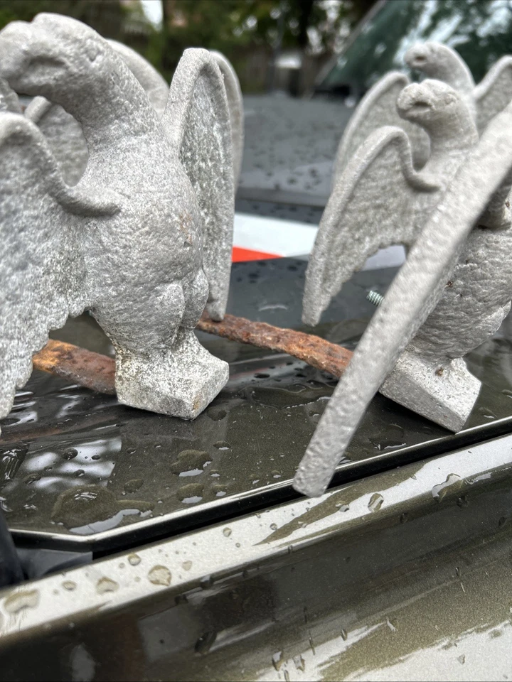 Set 8 Salvaged Antique Cast Metal Roof Eagles Snow Ice Stop Breaker Guard - Image 2 of 4