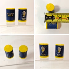 Vintage Miniature Morton Salt Shakers Set of 2, Mini, Tiny, 4/10 Oz, Made in USA