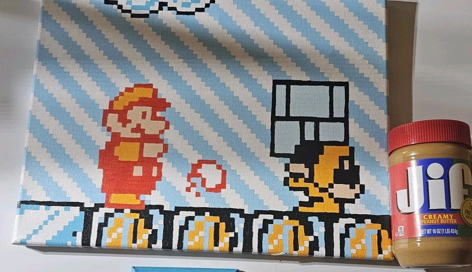 Mario Bros 帆布 SMB3 1/1 本地艺术家 — 第 2/4 张图片