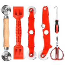 Screen Repair Tool,Window Roller,Spline Installer,6 in 1 Window 6 IN 1, Red