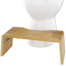 Oslo Folding Bamboo Toilet Stool   7 Inches Collapsible Bathroom Stool Kids 