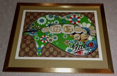 DEATH NYC ltd ed signed FRAMED art print 45x32cm Murakami Lips fashion grillz