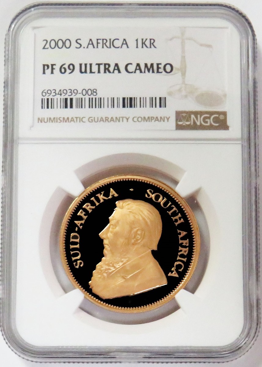 2000 GOLD 3188 MINTED SOUTH AFRICA PROOF KRUGERRAND 1 OZ NGC PF 69