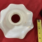 Antique Vintage White Milk Glass Ruffled Light Shade Lamp Shade 7.5” Wide