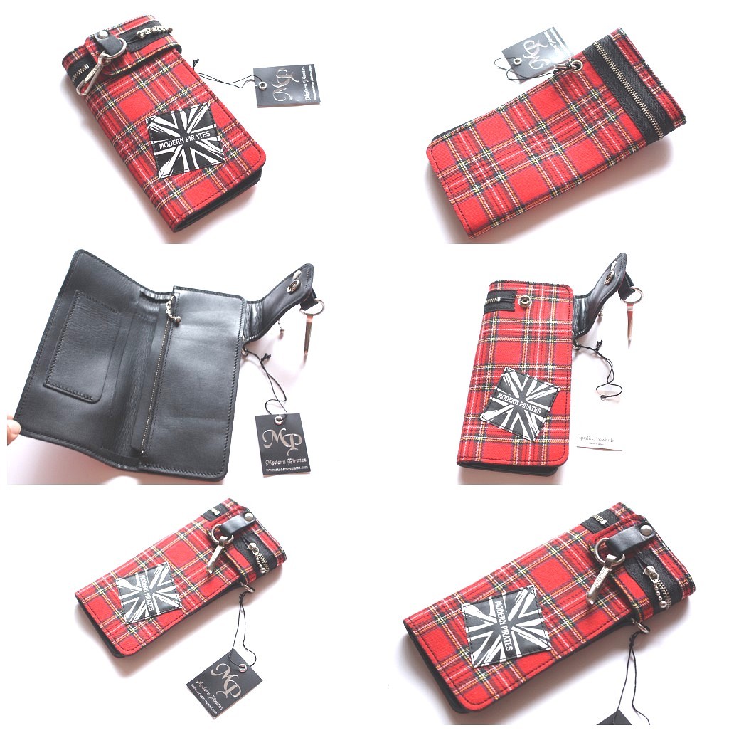 only one! NWT MODERN PIRATES PUNK UNISEX BIKER WALLET LEATHER  