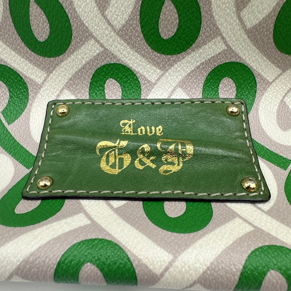 De Colección Juicy Couture Bolso de Mano Verde Geométrico Doble Asa Grande Y2K Bolso Dije Foto 4 de 4