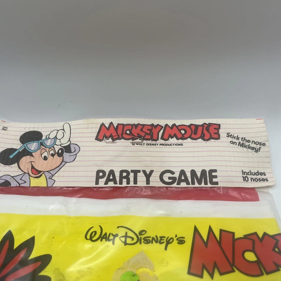 Nuevo en Paquete Vintage Mickey Mouse Palo La Nariz En Mickey Con 10 Narices Fiesta Juego De Colección Foto 2 de 4