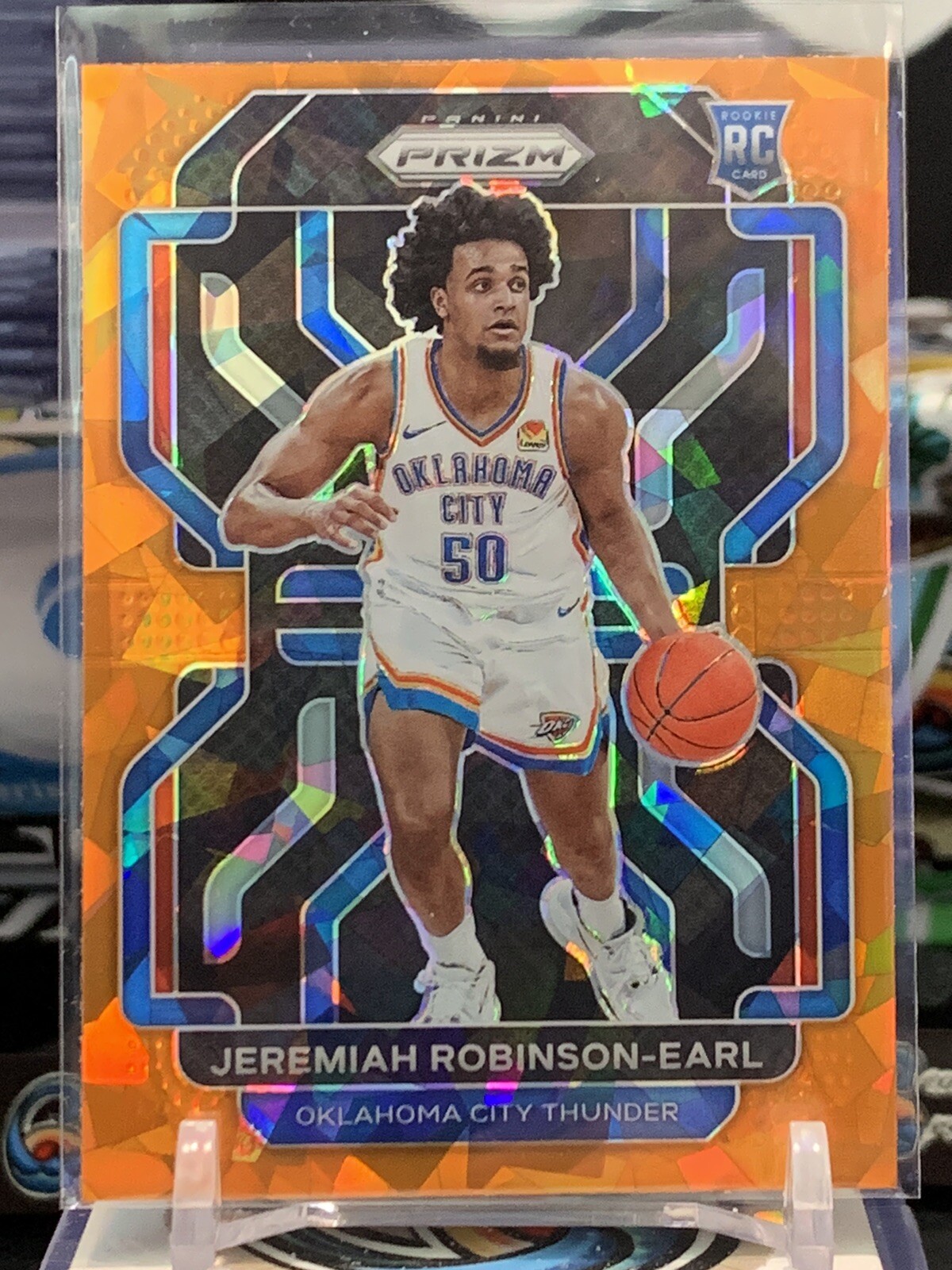 Jeremiah Robinson-Earl 2021-22 Prizm Orange Cracked Ice Prizm Rookie Card 319 8G