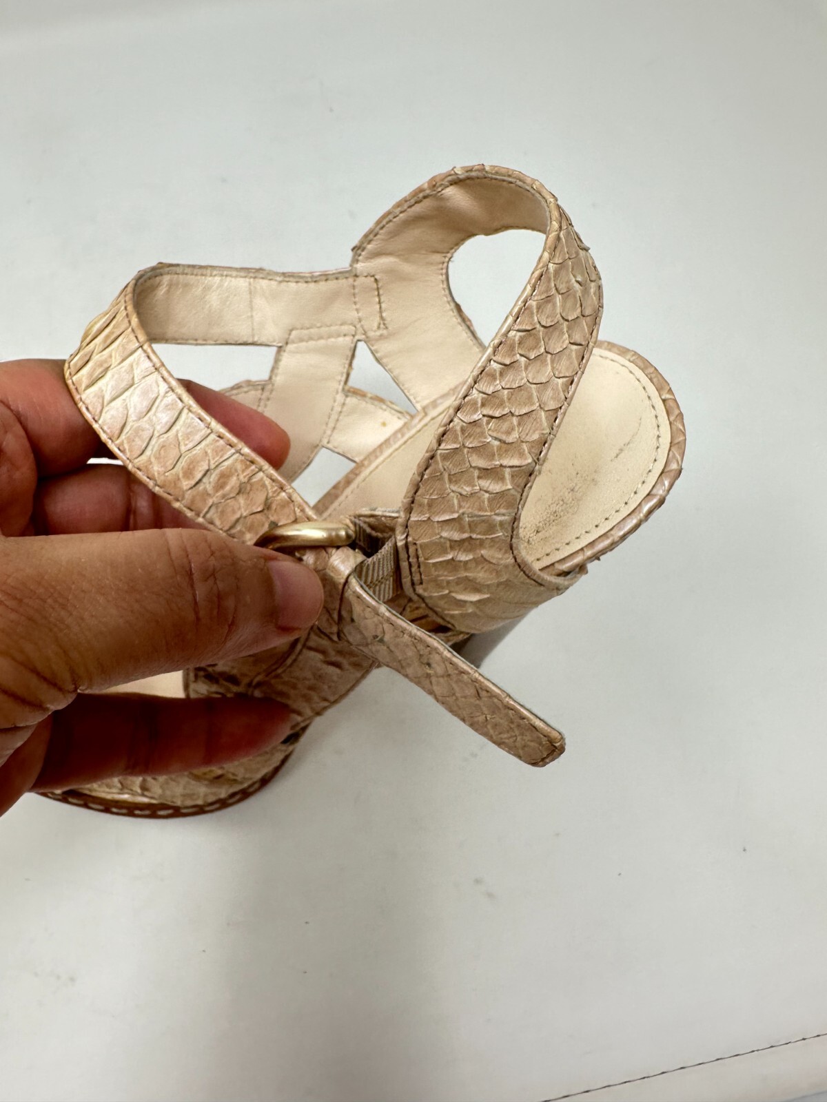 COACH TAMARA Printed Python Natural Strappy Sanda… - image 17