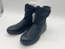 Rollda Women Size 9.5 Faux Fur Casual Button Ankle Boot Black