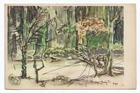 Original Vietnam War Art Postcard Viet Cong Sheet - Guerrilla March in Forest