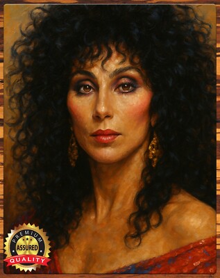 CHER   Pop Icon Tribute Art   11x14 METAL SIGN   Hand-Signed by Artist