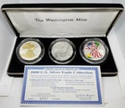Washington Mint 3 Coin 1 Oz American Silver Eagle Set | Uncirculated W/ COA